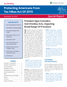 TAX BRIEFING: Protecting Americans From Tax Hikes Act of 2015