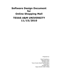 Software Design Document for Online Shopping Mall TEXAS A&M