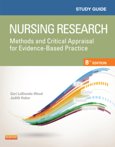 Study Guide for Nursing Research: Methods and Critical Appraisal