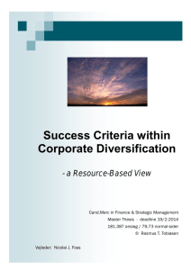 Success Criteria within Corporate Diversification