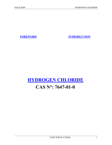 HYDROGEN CHLORIDE CAS N°: 7647-01-0