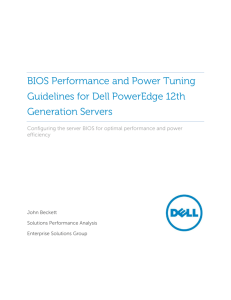 BIOS Performance and Power Tuning Guidelines for Dell