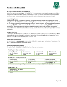 Fee Schedule 2015/2016