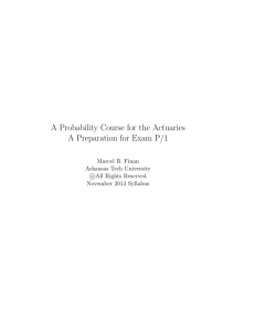 A Probability Course for the Actuaries A Preparation for Exam P/1