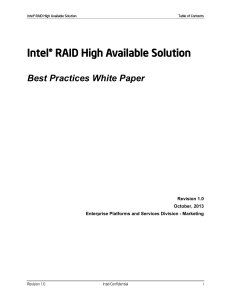 Intel® RAID High Available Solution