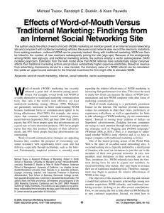 Effects of Word-of-Mouth Versus Traditional Marketing: Findings
