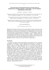 Colonisation of post-mining recultivated area by terrestrial