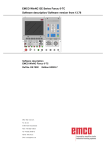 EMCO WinNC GE Series Fanuc 0-TC Software description/ Software