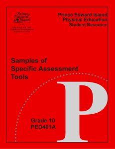 Physical Education 10: Samples of Specific