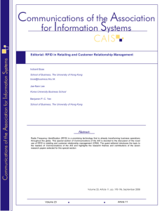 Editorial: RFID in Retailing and Customer Relationship Management