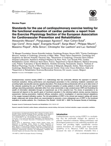 Standards for the use of cardiopulmonary exercise testing for the