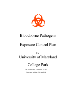 Bloodborne Pathogens Exposure Control Plan - University Of
