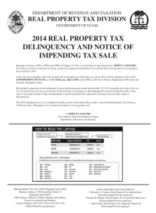 2014 Real Property Tax Delinquency and Notice of Impending Tax