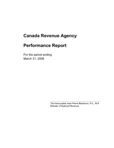 Canada Revenue Agency Performance Report