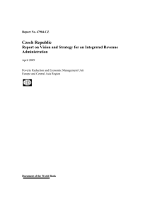 Czech Republic Report on Vision and Strategy for an Integrated