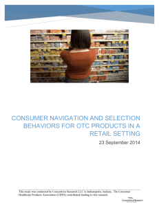 Consumer Navigation and Selection Behaviors FOR OTC products