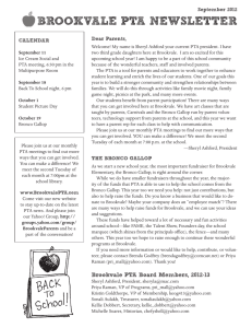 September 2012 Brookvale PTA newsletter