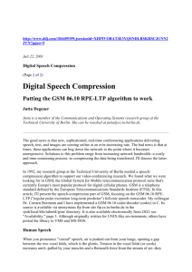 Digital Speech Compression
