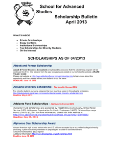 April 2013 Scholarship Bulletin