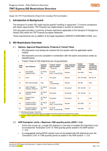 TNT Express DG Restrictions Overview