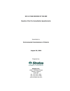ECO 10 YEAR REVIEW OF THE EBR Results of the Pre