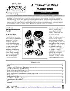 Alternative Meat Marketing - College of Agricultural and Life Sciences