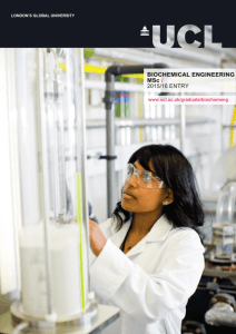 Biochemical Engineering MSc - UCL PDF Course Factsheet Project