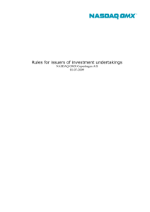 Rules for issuers of investment undertakings