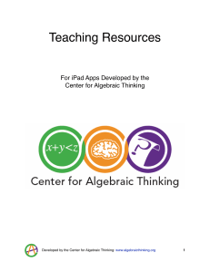 teaching guide - Center For Algebraic Thinking