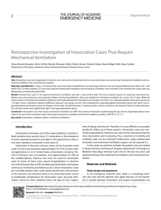 Retrospective Investigation of Intoxication Cases That Require