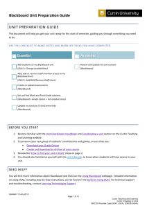 Blackboard Unit Preparation Guide