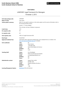 Page 1 Unit study package code: LAWS5001 Mode of study: Fully