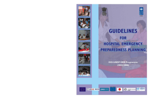 Guidelines for Hospital Emergency Preparedness Planning