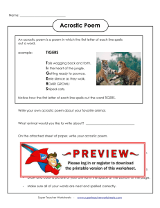 Acrostic Poem - Super Teacher Worksheets
