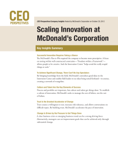 Scaling Innovation at McDonald's Corporation