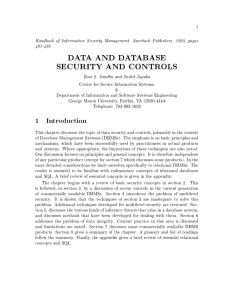 data and database security and controls