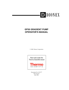 GP50 Gradient Pump Operator's Manual