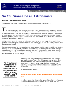 JYI Issue Six Features: So You Wanna Be an Astronomer?