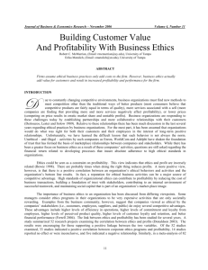 Ethics Is Good Business: The Impact of Ethics on