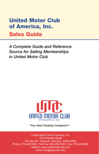 United Motor Club of America, Inc. Sales Guide