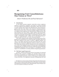 Bargaining Unit Consolidations: One Union or Two?