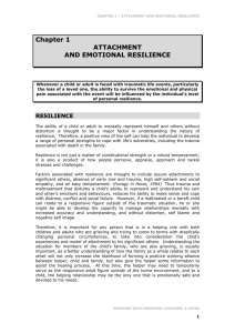Chapter 1 ATTACHMENT AND EMOTIONAL RESILIENCE