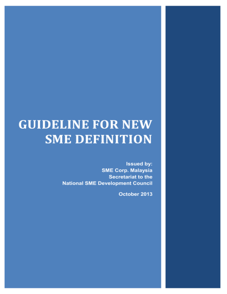guideline for new sme definition