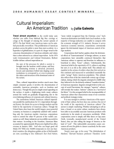 Cultural Imperialism: An American Tradition