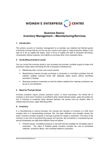 Inventory Management in Manufacturing