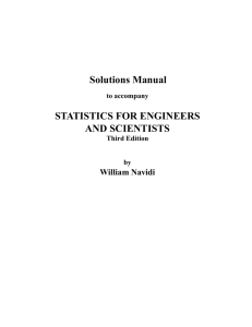 Solutions Manual STATISTICS FOR ENGINEERS