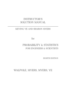INSTRUCTOR'S SOLUTION MANUAL for PROBABILITY