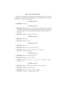 Homework Assignment Sets Textbook: Probability and Statistics for