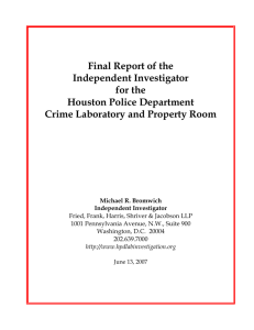 Final Report of the Independent Investigator for the Houston Police