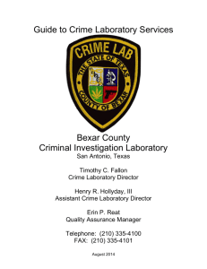 Guide to Crime Laboratory Services